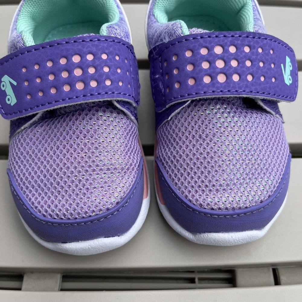 See Kai Run Shoes Toddler 5 Purple Mint Hook & Loop Mesh Sneakers - Picture 5 of 6